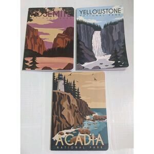 National Parks Notebook Journal Yosemite Yellowstone Arcadia Lined Set Lot Of 3